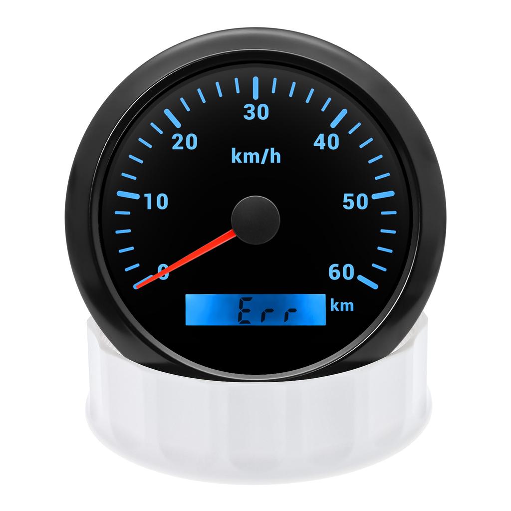 7 Colors Backlight IP67 Waterproof 85MM Speedometer Gauge For 12V24V Boat Car Truck Speed Gauge Meter Pulse velocimeter 0-60 KMH