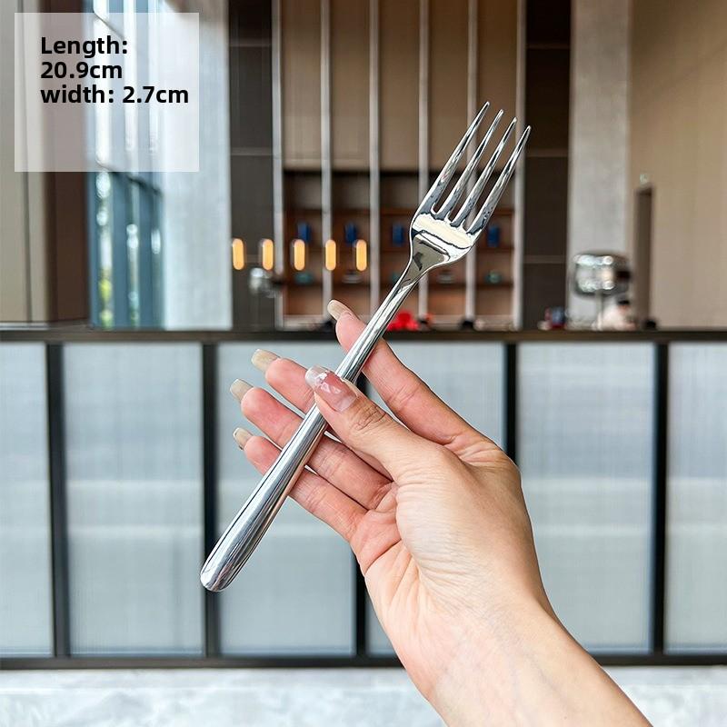 

BEPAN 1/2PCS Stainless Steel Round Spoon Fork Hotel Steak Set Household Spoon Korean Tableware Set Household Goods