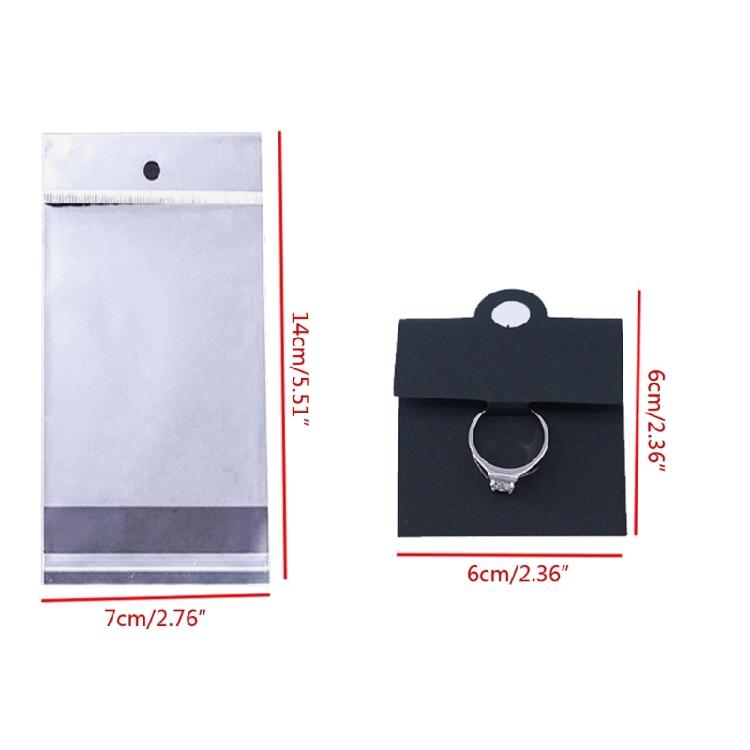 100 Pcs Kraft Ring Display Cards with Hanging Holes Blank Jewelry Display Cards