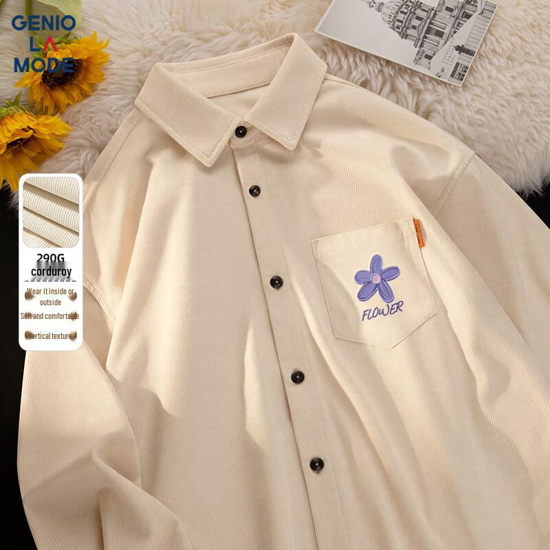 GENIOLAMODE Men s Heavyweight Corduroy Long Sleeve Shirt XL