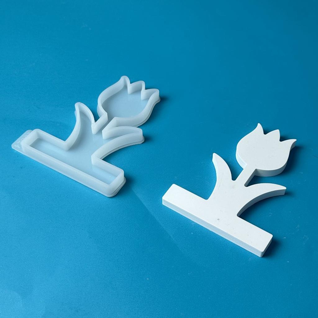 Flower Candlesticks Silicone Molds Tulips Candle Holder Resins Molds DIY Gypsum Castings Mould for Table Decorations