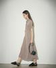 Waiowai Classic Belted Short Sleeve Pleated Long Dress_3 Colors