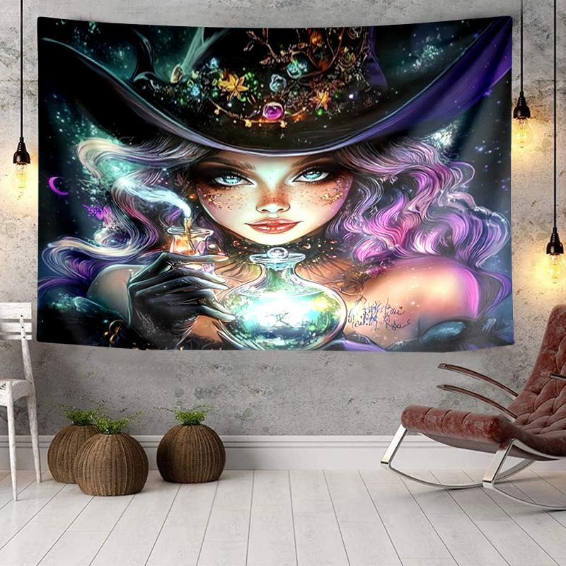 Witchcraft In The Moonlight Tapestry Room Decoration Wall Hanging for Living Room Bedroom, dormitory, Birthday and Christmas gifts