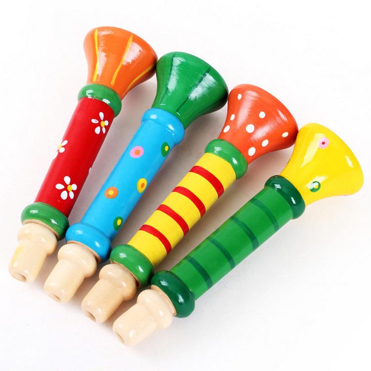 Wooden Trumpet Toy - Infant & Toddler Educational Musical Instrument