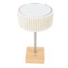 Rechargeable Desk Lamp with Fabric Shade Top Mirror Table Light Modern Touch Dimmable LED Bedside