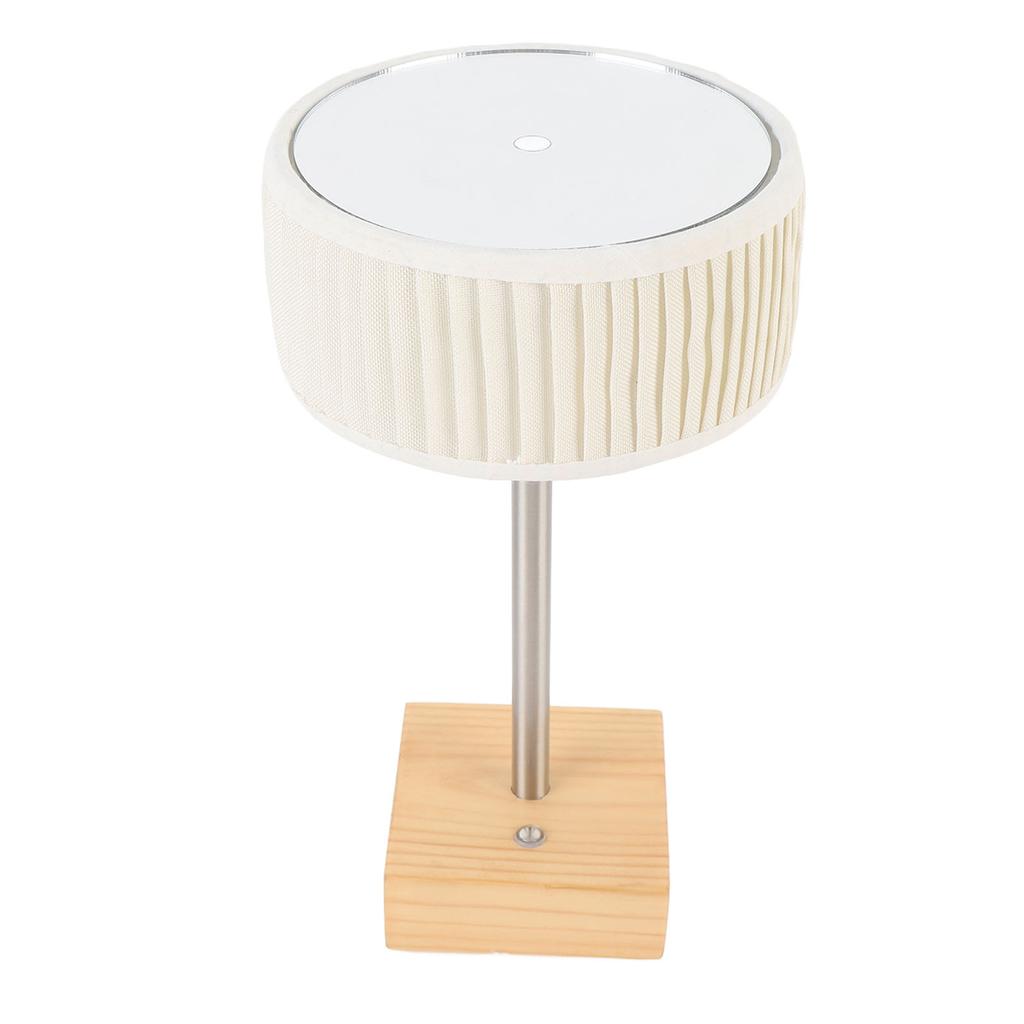 Rechargeable Desk Lamp with Fabric Shade Top Mirror Table Light Modern Touch Dimmable LED Bedside
