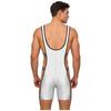 Tuta da allenamento lucida da uomo Scollo basso Spalline Taglio laterale Elastico Fondo a pantaloncino