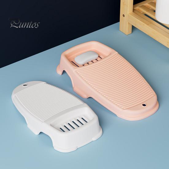 Household Hand Washing Board with Soap Sinks Drainage Holes Non-Slip Design Reinforced Bottom Portable Laundry Tool