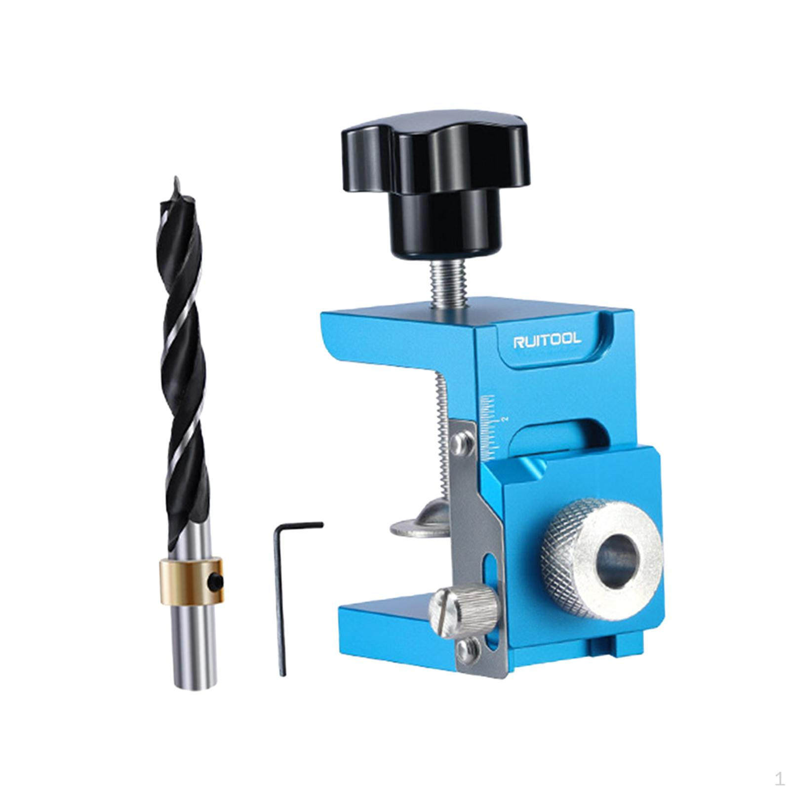 

Pocket Hole Jig Kit Cabinet Door Mounting Carpentry Wear Resistant Portable with Drill 10mm drill