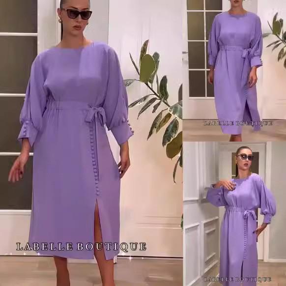 2024 Summer Women's Elegant Solid Color Dress: European & American Fashion Trend