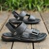 Fashion New Arrival Summer Flats Quick Dry Men's Sandals Handmade Leather Beach Shoes for Men Outdoor Sports Male Wading Aqua Footwear