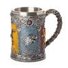 Ritter Edelstahlkelch Retro Bierkrug Whiskeybecher Kreatives geprägtes Harzornament Personalisierter Becher