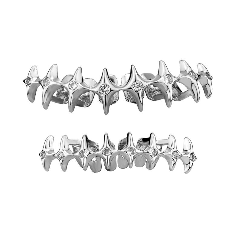 Unisex Star Accented Mouth Grills Present for Hip Hop Fan Comfortable Tooth Grills Suitable for Party and Performances