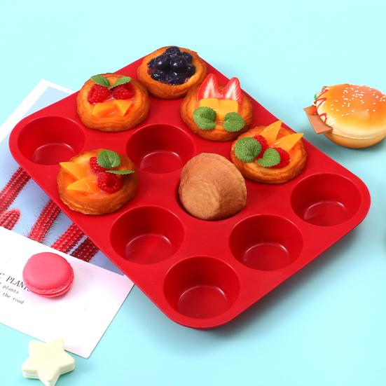 1/5Pcs Silicone Cake Mold Set Nonstick Round Square Baking Pans 12-Cup Muffin Tray High Low Temp Resistant Easy Demoulding Kitchen Essential
