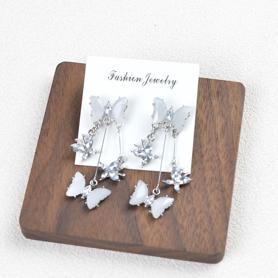 Butterfly Tassel Earrings For Ladies, Delicate Butterfly Dancing, Light Luxury, Cool And High-End Fashion Jewelry Gift
