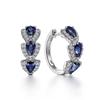 New Luxury Trendy Blue Cubic Zirconia Hoop Earrings Wedding Party Elegant Accessories For Women Anniversary Gift  Jewelry