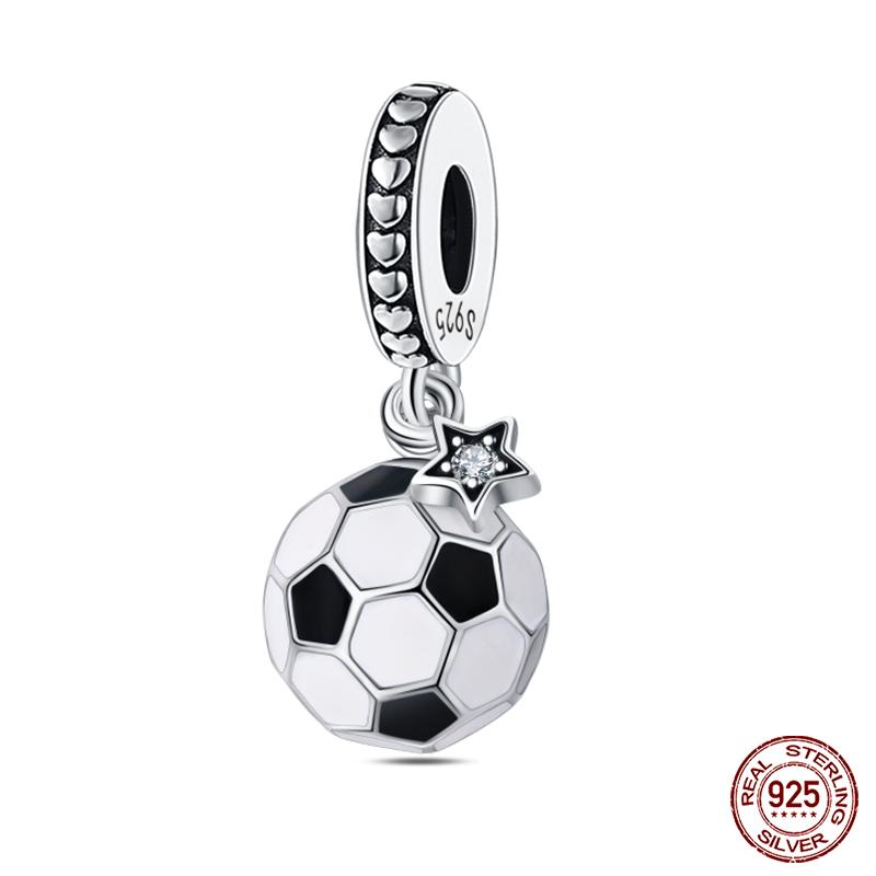 New In Copper Football Baseball Dumbbell Badminton Charms Beads Fit Qikaola Original Bracelet Fine Diy Jewelry Gift