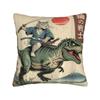 Ukiyo-E Art Japanese Cat Riding Pillow Case Print Pillow Cover For Living Room Sofa Kawaii Pillowcases
