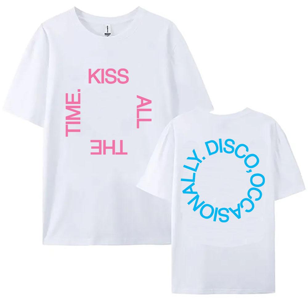 Harrystyles KISS ALL THE TIME. DISCO, OCCASIONALLY Tee Summer Short Sleeve Cotton T-shirt Unisex Streetwear Women Men Clothing