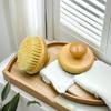 Sisalborst Rund Bad Dusch Kropp Exfolierande Borste Naturligt Bokträhandtag Borttagare av Död Hud Ryggskrubber Massageverktyg