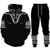 Afrikanischer Dashiki-Hoodie/Anzug für Herren, lässig, 3D-gedruckt, Ethno-Stil, Sweatshirt, Hose, Set für Herren/Damen, Folk-Custom Streetwear-Trainingsanzug