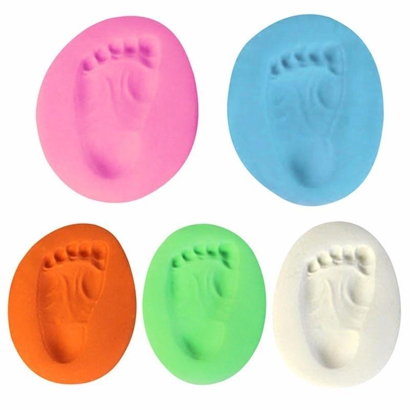 Parent-child Hand Inkpad Fingerprint Baby Care Air Hand Foot Inkpad Drying Soft Clay Baby Handprint Footprint Imprint Casting
