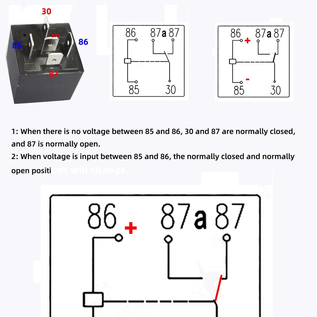 5-PCS Waterproof Automotive Relay 12V 24V 5Pin 40A Car Relay with Black Red Copper Terminal Auto Relay Socket Harness Cable