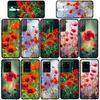 Für Samsung Galaxy S24 S23 iPhone 16 15 14 Xiaomi Redmi Note 13 12 11 10 8 Plus 9 Pro Max X XR A06 14CPhone Hülle Blume Mohnblüte OPPO Huawei Cover
