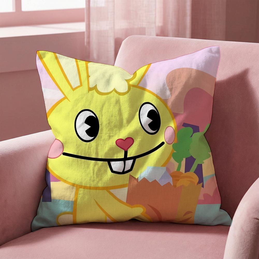 N-Nutty H-Happy Tree F-Friends Cushion Cover Multi-Scene Pillow Cover for Home & Car - Reversible, Soft & Durable for Daily Use