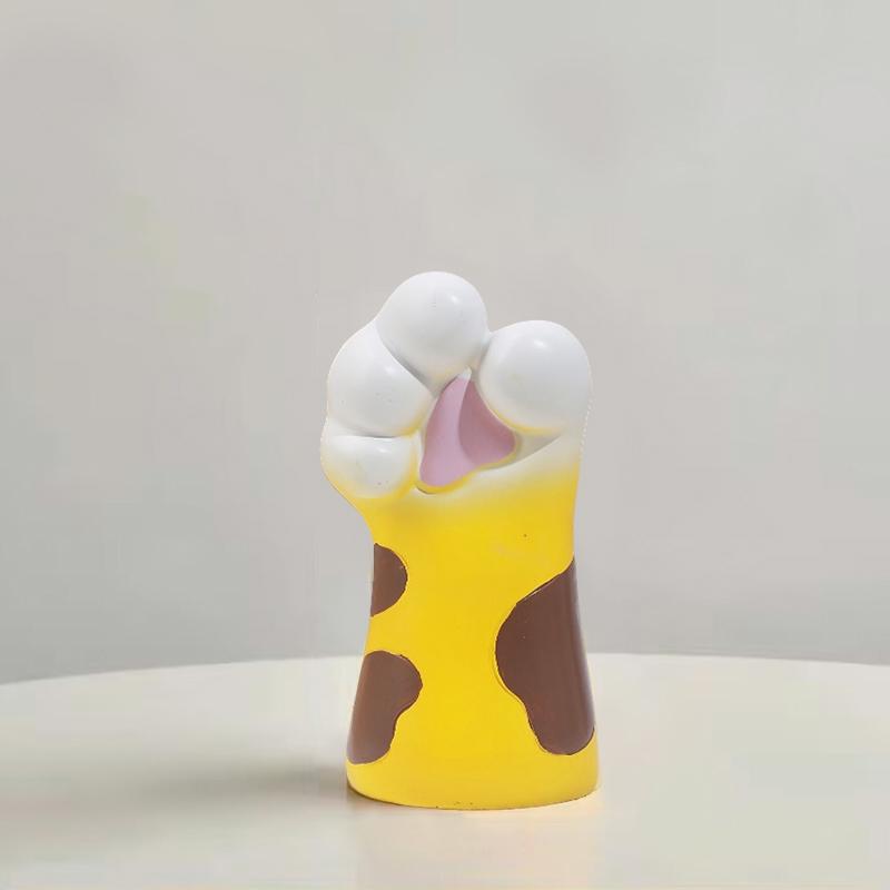1PC Ornaments Funny Vase Painted Pattern Resin Exquisite Home Decor Cat Lover Gifts Cat's Paw Shape Cute 15.7x7.9x8.2cm