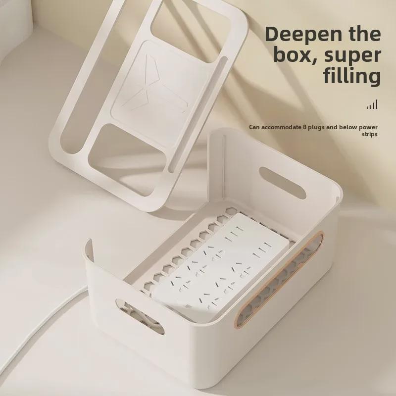 Wielowarstwowe pudełko do przechowywania w stylu kremowym na routery WiFi i półki na dekodery TV