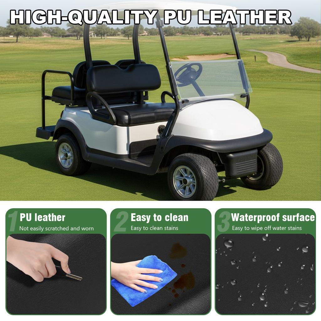 Front Seat Back and Bottom Cushion Assembly Golf Cart Front Seat Replacement Cushion Compatible for EZGO RXV 2008-up Models