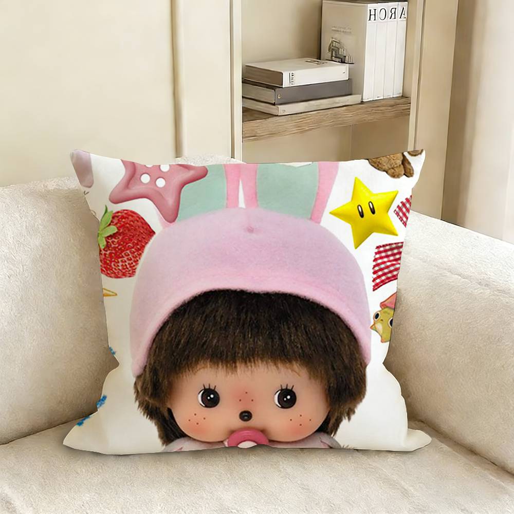 

Cute MMonchhichiS Pillow Cover Sofa Cushion Cover Home Room Decoration Children Gift 30x30cm