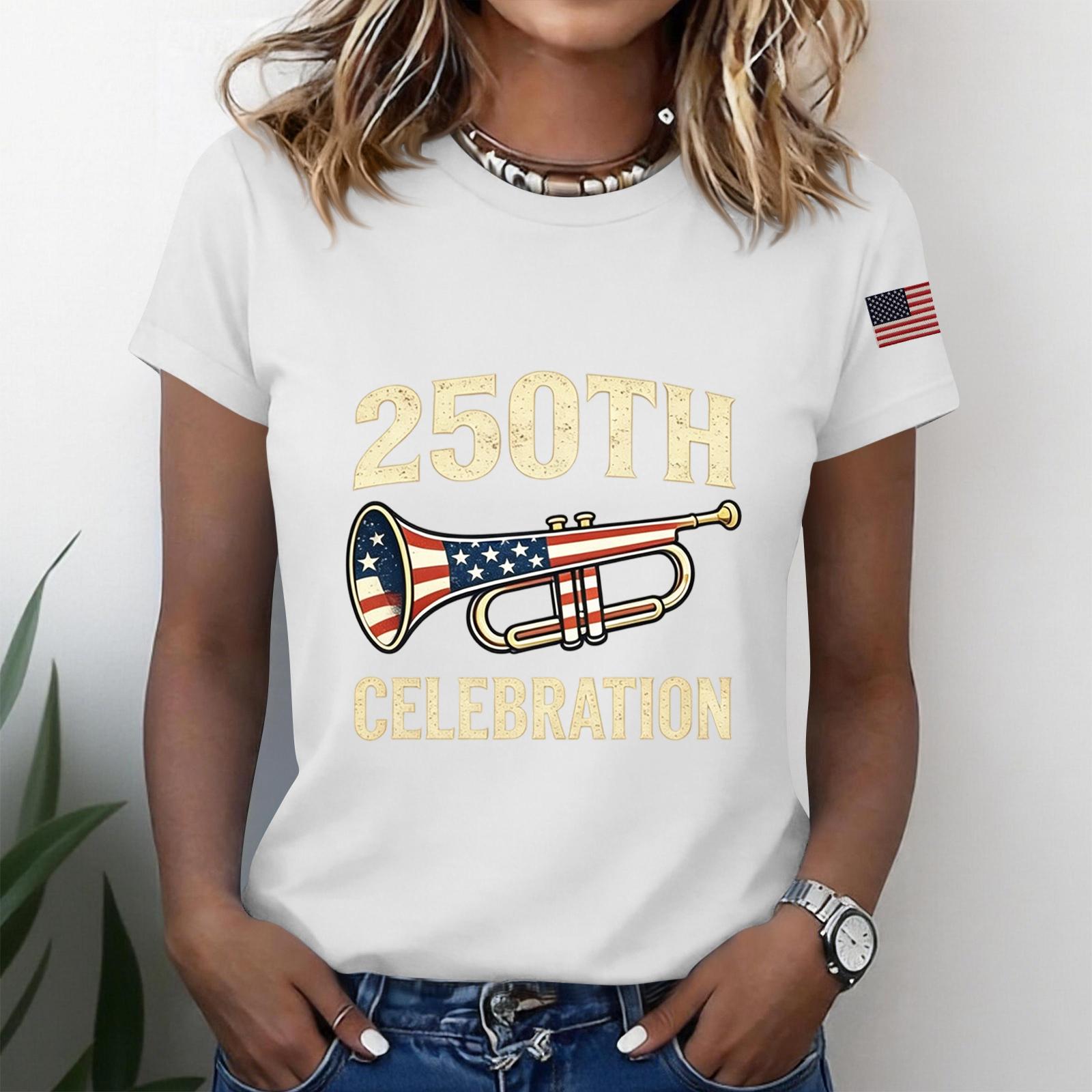 

Women s Fashion Casual Printed Short Sleeve Round Neck Pullover Tops XL білий