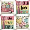 New Valentine's Day Pillow Love Cushion Home Cartoon Print Pillow Case Sofa Bedside Cushion