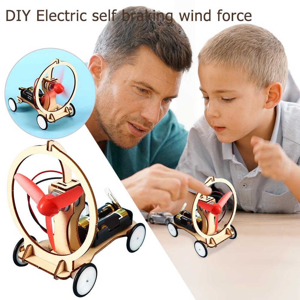 Kids DIY Electric Wind Car Model Students Physical Experiments Technology Toys DIY Electric Wind Car Toys