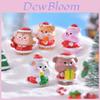 Adorable Resin Christmas Animal Miniatures With Snowy Landscape Diy Ornaments