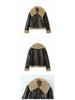 2025 Autumn Trendy PU Leather and Fur Loose Street Jacket