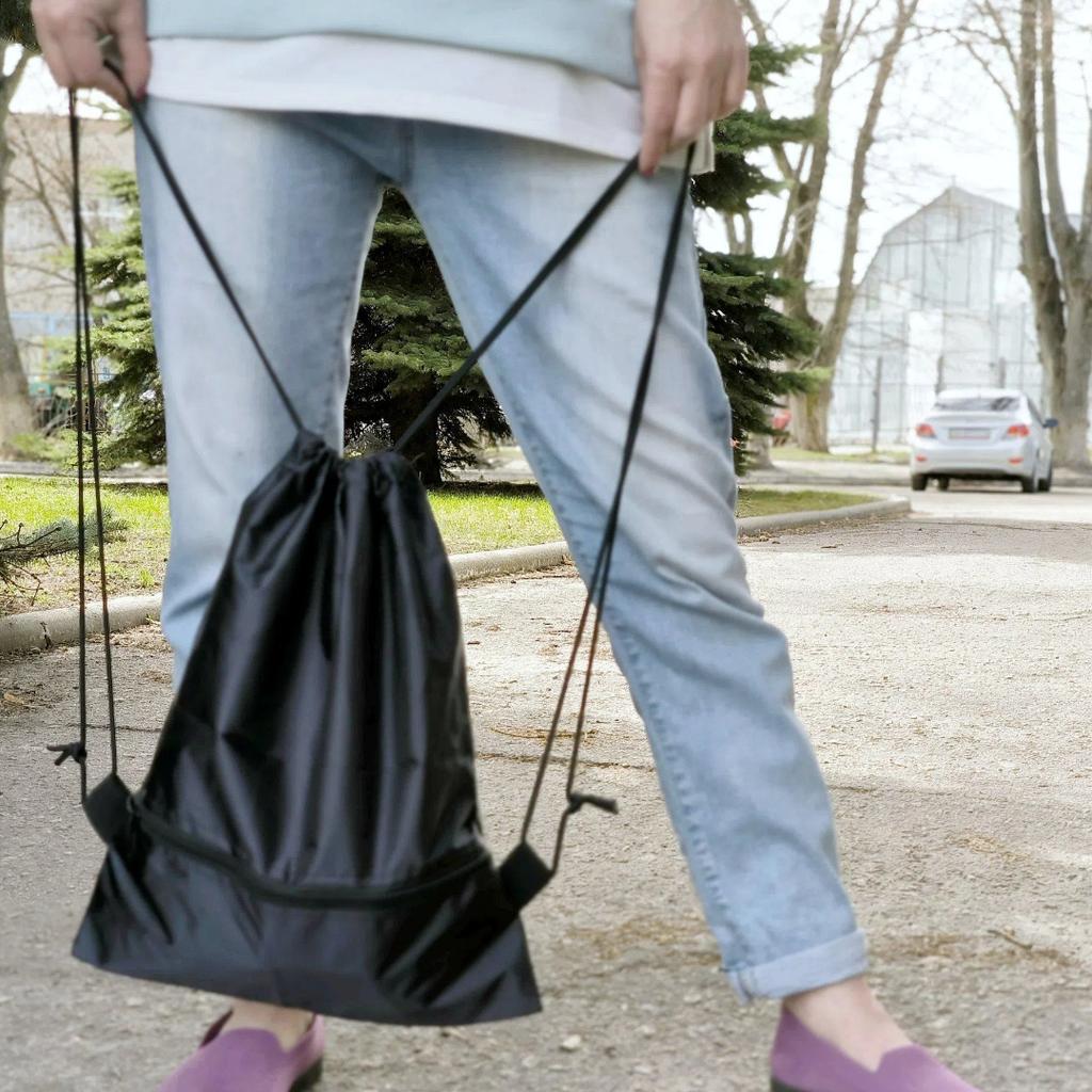 Waterproof Drawstring Backpack Lightweight Sports Gym Sack with Pouch, Casual School Bag for Teens Adults