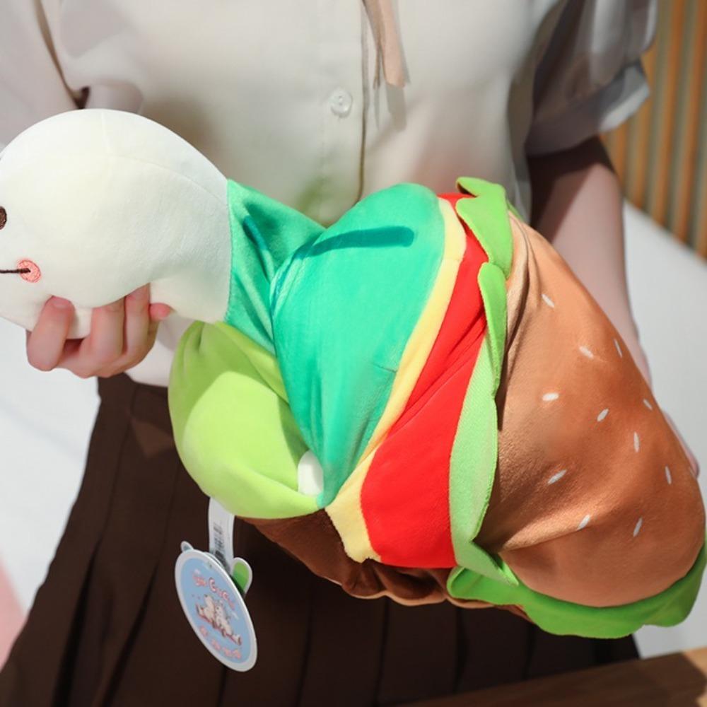 Stuffed Turtle Transform Hamburger Soft Turtle Plush Doll Flip Sides Plush Doll Girls
