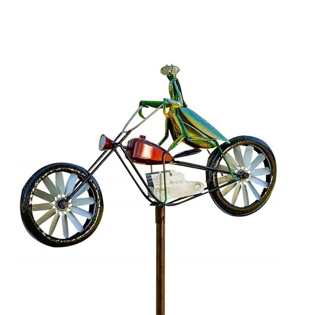 Vintage Bicycle Wind Spinner Metal Wind Spinner Animal Motorcycle Windmill Frog Riding Motorcycle For Yard And Garden Decoration