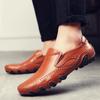 Leather Shoes Men Summer Quality Breathable Casual Punching Leather Hollow Out Shoes Male Slip on Men Comfortable Loafers Shoes
