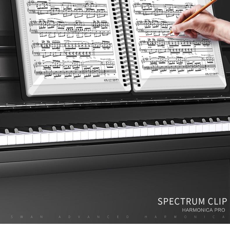 Non-Reflective Expandable Piano Sheet Music Folder with Transparent, Editable Covers