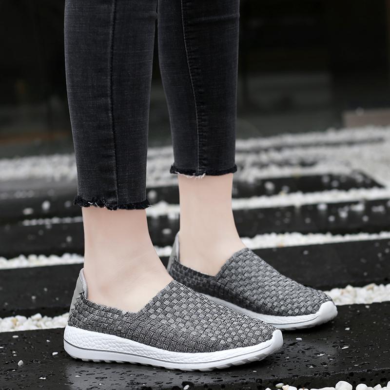 Letnie damskie trampki Komfortowa pielęgniarka Plus Size mieszkania mokasyny miękkie buty sportowe do chodzenia po plaży lekkie wsuwane