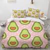 Cartoon Avocado King Queen Duvet Cover Fruit Funny Expression Bedding Set for Kids Teens Adult Green Quilt Cover with Pillowcase