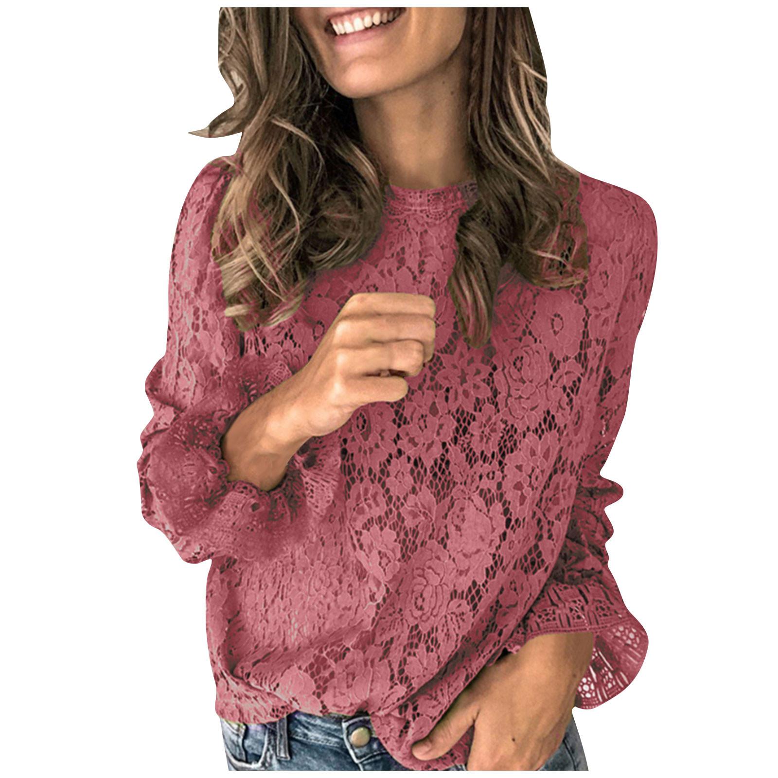 Женский пуловер с круглым вырезом — фото 5