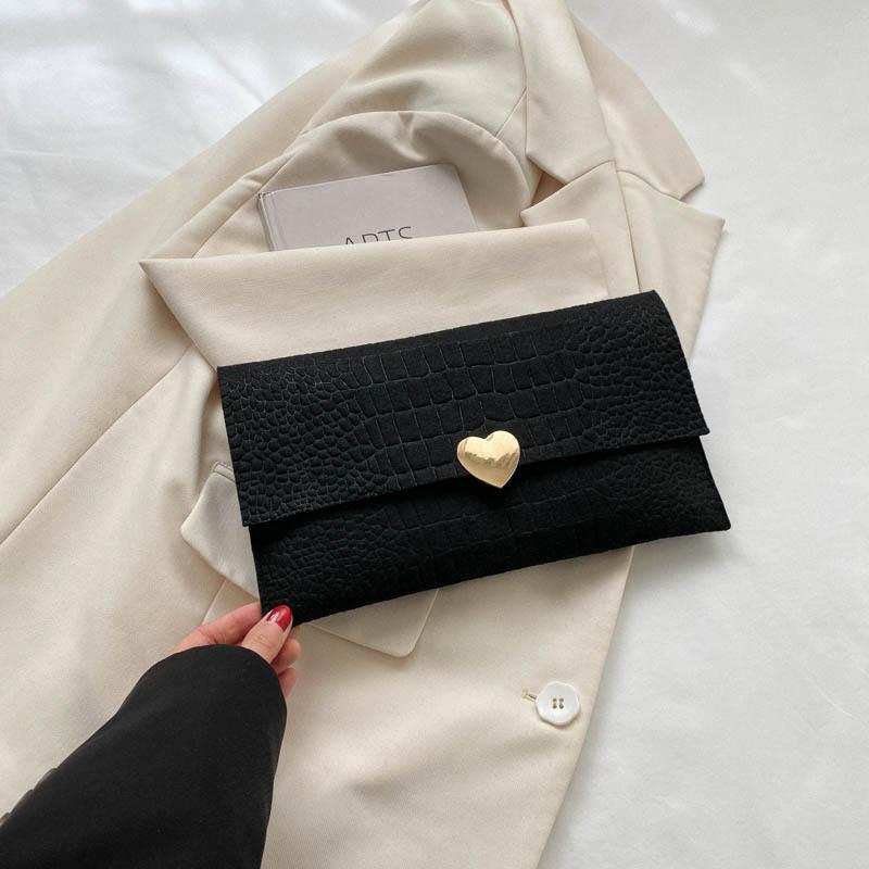

Chic Street Style Envelope Purse For Women Made Of Soft Felt Ideal For Daily Use чёрный