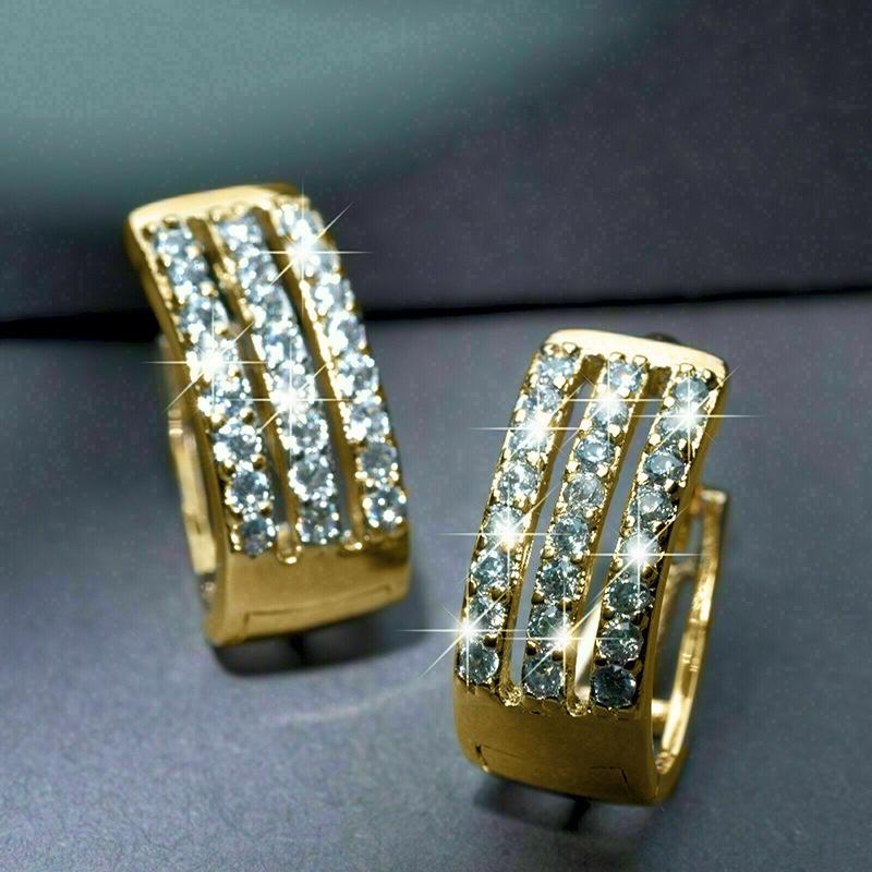 Exquisite Sweet Cool Street Pography With Zircon Inlaid Women'S Ear Buckle Shining Sweet Fashion Simple Accessories