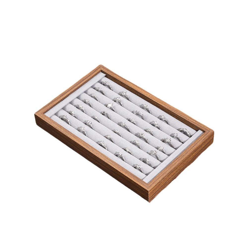 Simple Jewelry Organizer 12/24 Grids Jewelry Display Holder Wooden Jewelry Tray  Jewelry Seller