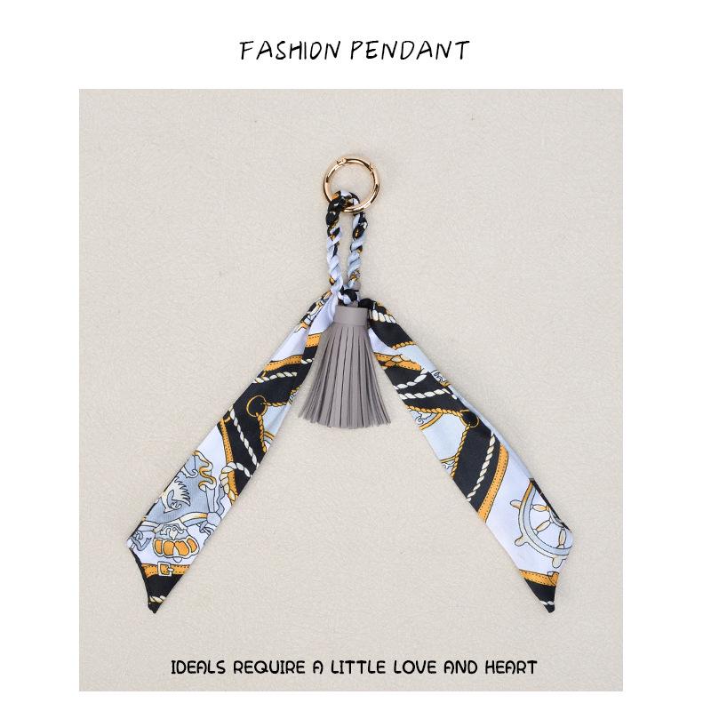 Korean Luxury Leather Bow & Tassel Charm Keychain